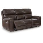 Crossplex PWR REC Leather Sofa with ADJ Headrest SMOKE