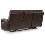 Crossplex PWR REC Leather Sofa with ADJ Headrest SMOKE