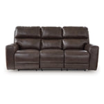 Crossplex PWR REC Leather Sofa with ADJ Headrest SMOKE