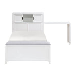 Sloane Twin Bookcase Platform Bed with Hidden Desk, Stool and Storage Bench