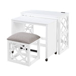 Salina 3-Piece Pack Desks with Stool Set WHITE