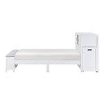 Sloane Twin Bookcase Platform Bed with Hidden Desk, Stool and Storage Bench